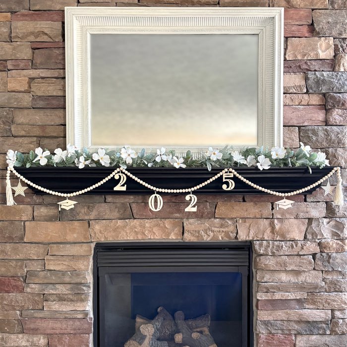 Graduation Wood Bead Garland with Interchangeable Seasonal Charms