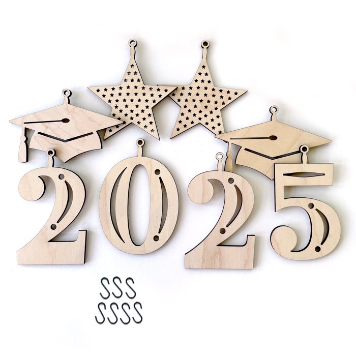 Graduation Wood Bead Garland with Interchangeable Seasonal Charms