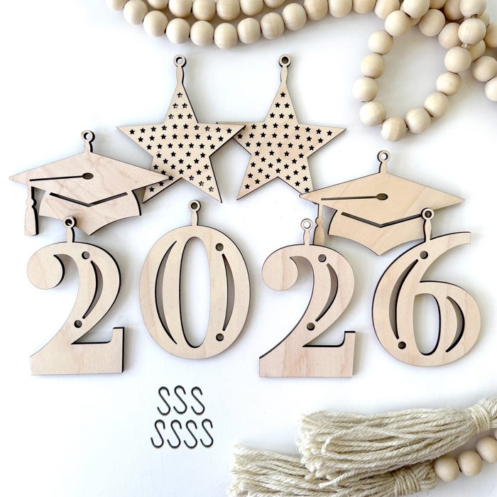Graduation Wood Bead Garland with Interchangeable Seasonal Charms