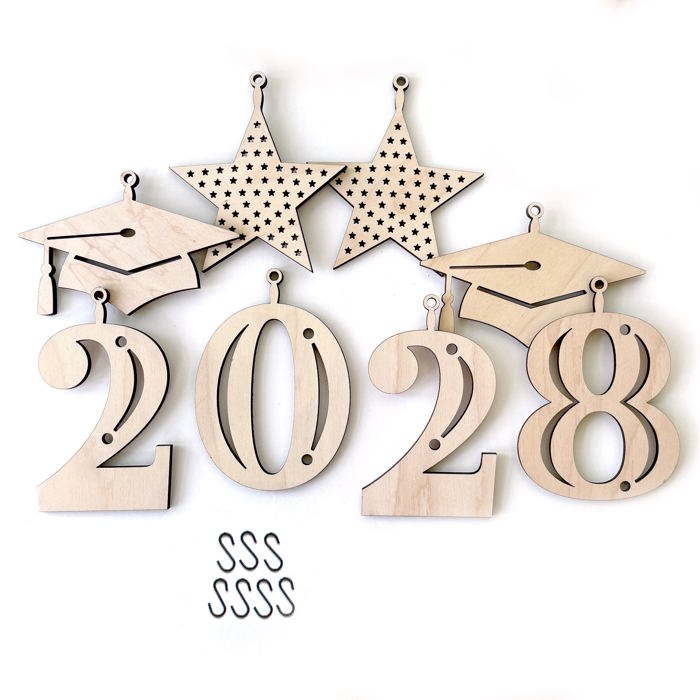 Graduation Wood Bead Garland with Interchangeable Seasonal Charms