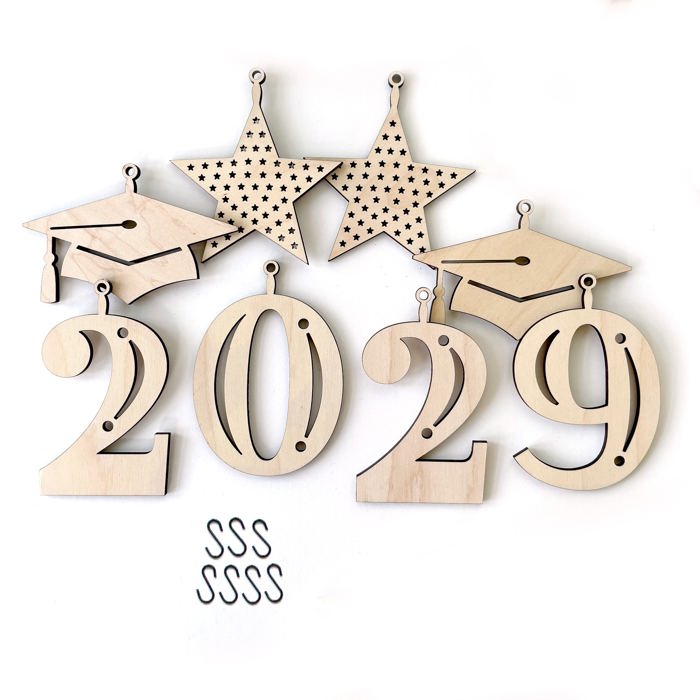 Graduation Wood Bead Garland with Interchangeable Seasonal Charms