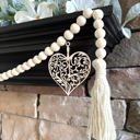  Heart Wood Bead Garland with Interchangeable Seasonal Charms