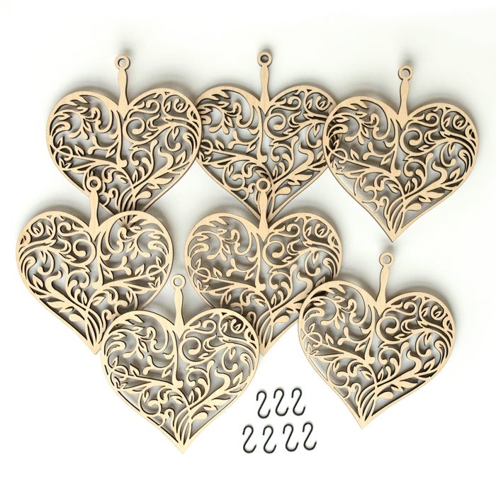 Heart Wood Bead Garland with Interchangeable Seasonal Charms
