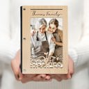  Personalized Wood Recipe Book with Photo Sleeve, Harvest Design
