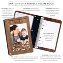  Personalized Wood Recipe Book with Photo Sleeve, Harvest Design