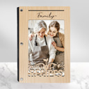 Maple (Light Wood) Not Personalized Personalized Wood Recipe Book with Photo Sleeve, Harvest Design