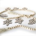  Fall Leaves Wood Bead Garland with Interchangeable Seasonal Charms