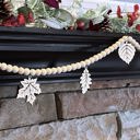  Fall Leaves Wood Bead Garland with Interchangeable Seasonal Charms