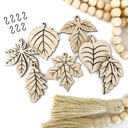  Fall Leaves Wood Bead Garland with Interchangeable Seasonal Charms