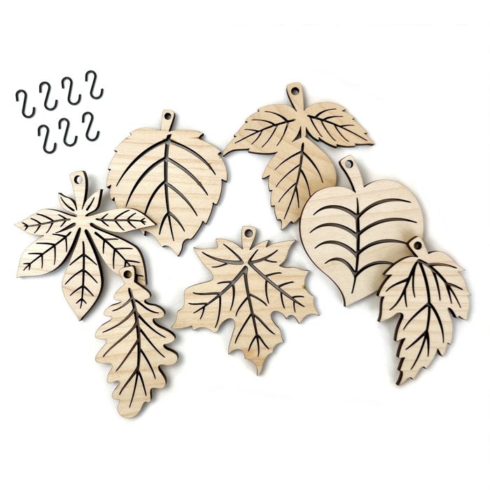 Fall Leaves Wood Bead Garland with Interchangeable Seasonal Charms