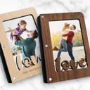  Personalized "Love" Wood Journal with Photo Sleeve