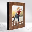  Personalized "Love" Wood Journal with Photo Sleeve