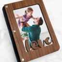  Personalized "Love" Wood Journal with Photo Sleeve