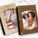  Personalized Wood Recipe Book with Photo Sleeve, Mod Design