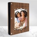  Personalized Wood Recipe Book with Photo Sleeve, Mod Design