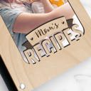  "Mom's Recipes" Wood Recipe Book with Photo Sleeve