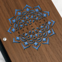  Personalized Wood Journal with Photo Sleeve - Mandala Design