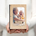 Maple (Light Wood) "Mom's Recipes" Wood Recipe Book with Photo Sleeve