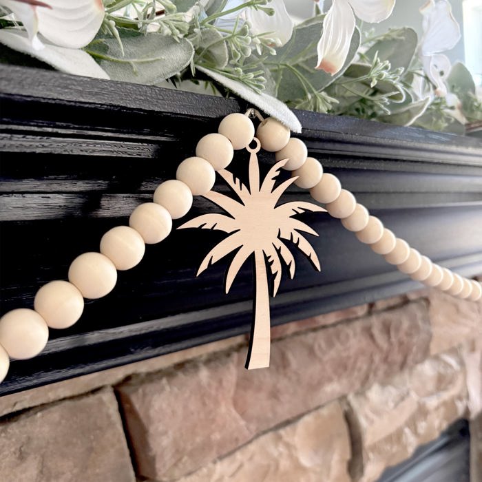 Palm Trees Wood Bead Garland with Interchangeable Seasonal Charms