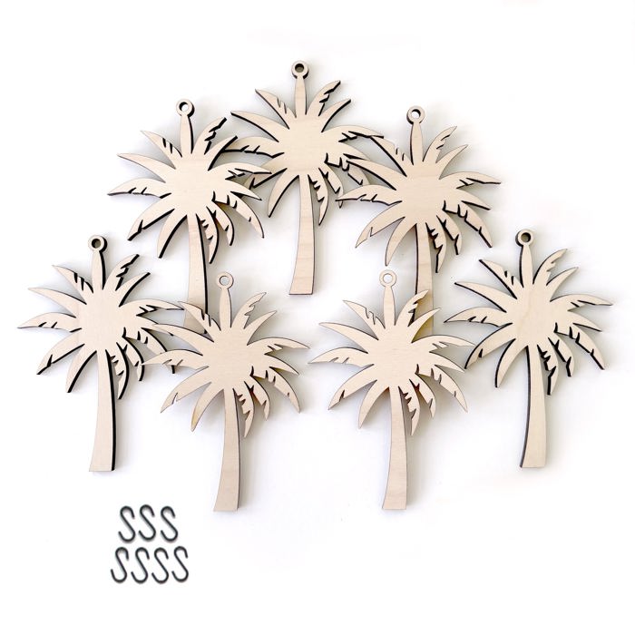 Palm Trees Wood Bead Garland with Interchangeable Seasonal Charms