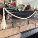  Poinsettia Wood Bead Garland with Interchangeable Seasonal Charms