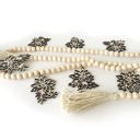  Poinsettia Wood Bead Garland with Interchangeable Seasonal Charms