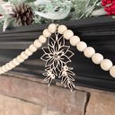  Poinsettia Wood Bead Garland with Interchangeable Seasonal Charms
