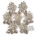 Charms Only Poinsettia Wood Bead Garland with Interchangeable Seasonal Charms