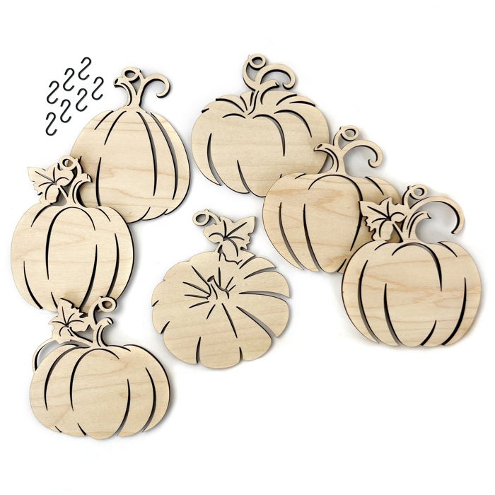 Fall Pumpkins Wood Bead Garland with Interchangeable Seasonal Charms