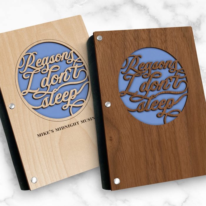 Personalized Wood Journal - "Reasons I Don't Sleep"