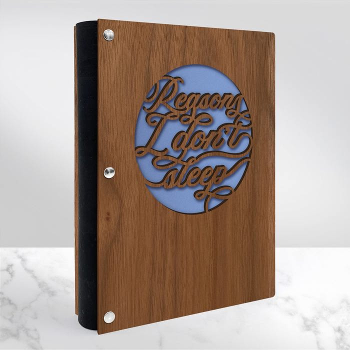 Personalized Wood Journal - "Reasons I Don't Sleep"