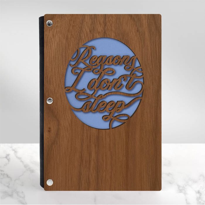 Personalized Wood Journal - "Reasons I Don't Sleep"