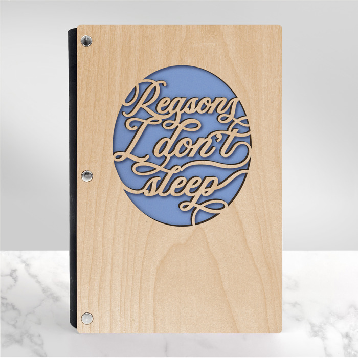 Personalized Wood Journal - "Reasons I Don't Sleep"