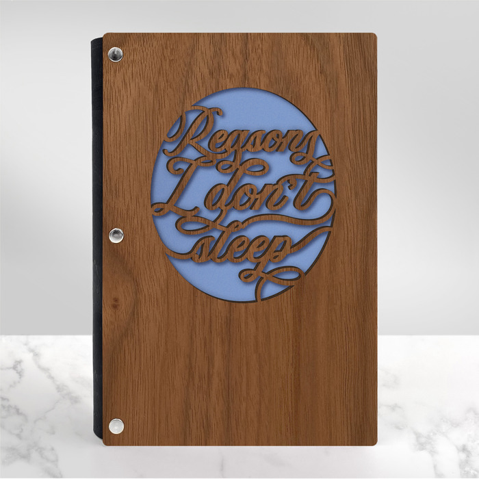 Personalized Wood Journal - "Reasons I Don't Sleep"