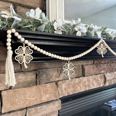 Shamrock Wood Bead Garland with Interchangeable Seasonal Charms
