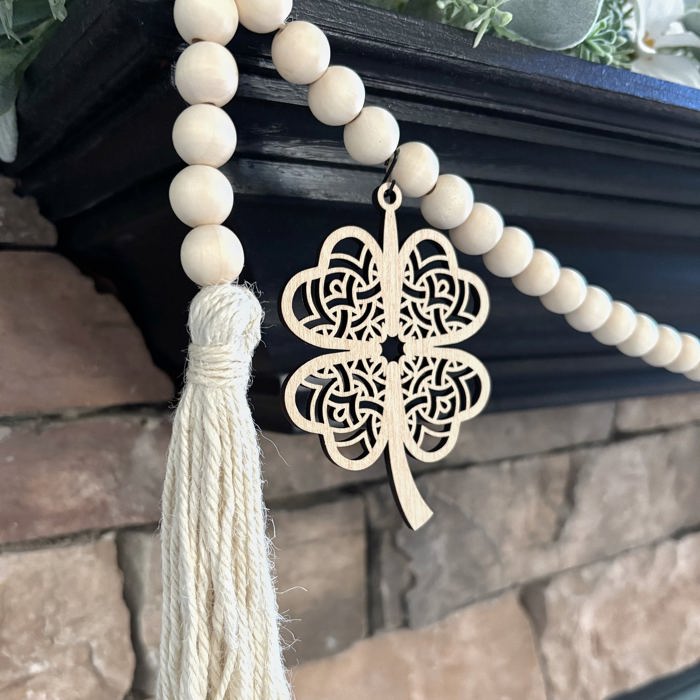 Shamrock Wood Bead Garland with Interchangeable Seasonal Charms