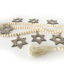  Star of David Wood Bead Garland with Interchangeable Seasonal Charms
