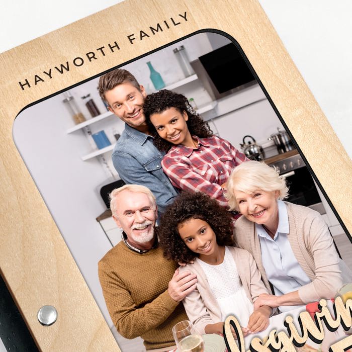 "Thanksgiving Recipes" Personalized Wood Recipe Book