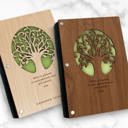  Personalized Wood Journal with Photo Sleeve - Tree of Life Design