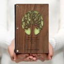  Personalized Wood Journal with Photo Sleeve - Tree of Life Design