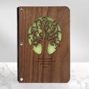  Personalized Wood Journal with Photo Sleeve - Tree of Life Design