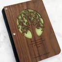  Personalized Wood Journal with Photo Sleeve - Tree of Life Design
