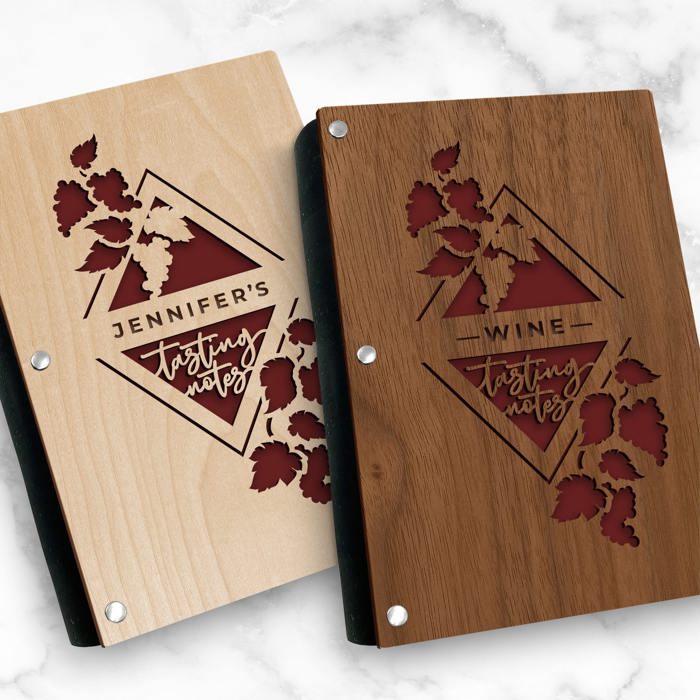 Personalized Wine Tasting Notes Wood Journal