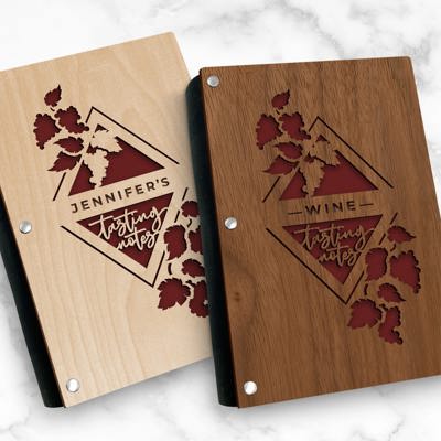 Personalized Wine Tasting Notes Wood Journal