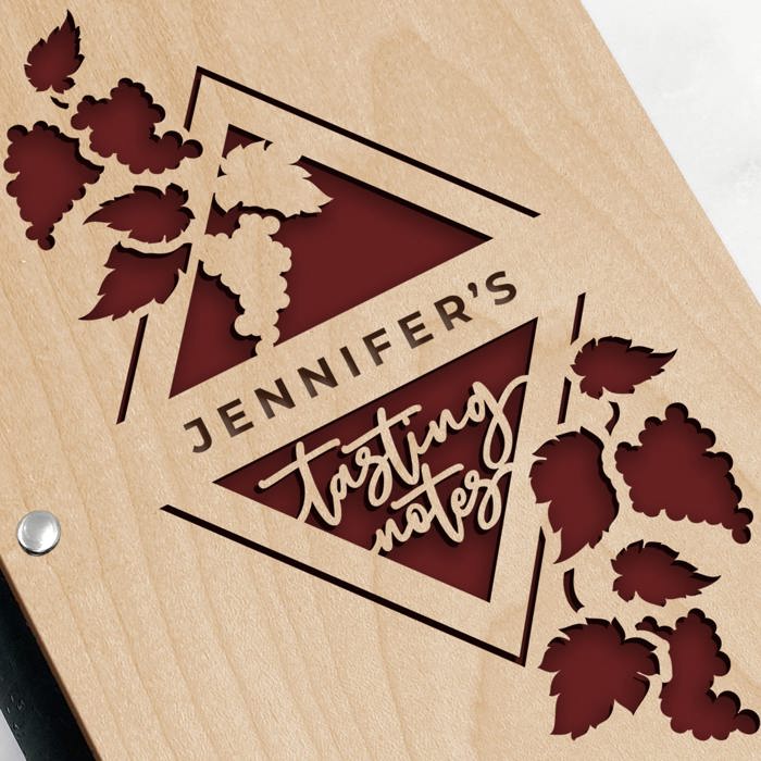 Personalized Wine Tasting Notes Wood Journal