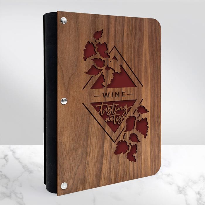 Personalized Wine Tasting Notes Wood Journal
