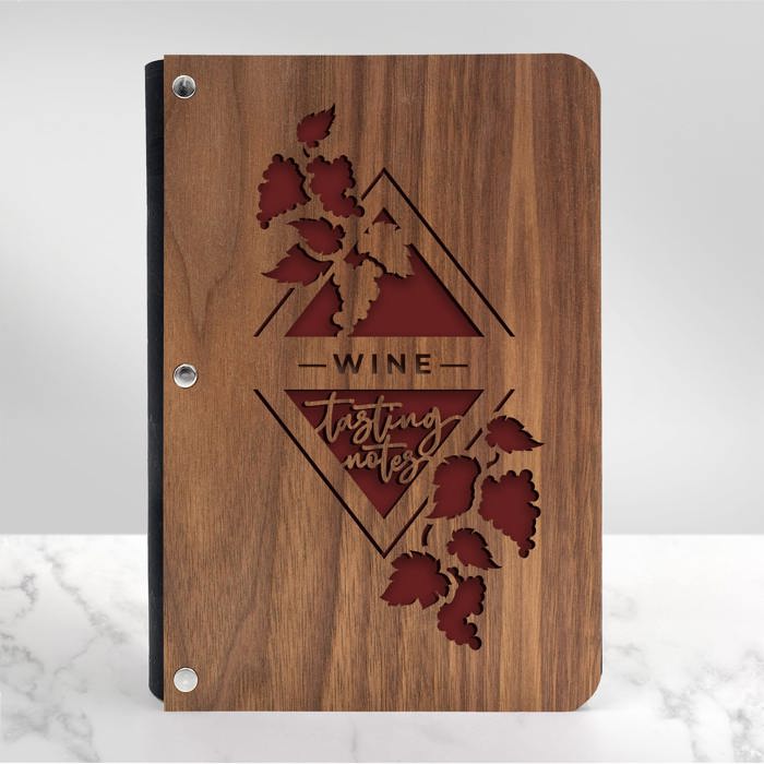 Personalized Wine Tasting Notes Wood Journal