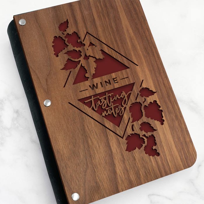 Personalized Wine Tasting Notes Wood Journal