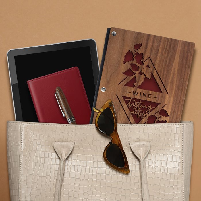 Personalized Wine Tasting Notes Wood Journal