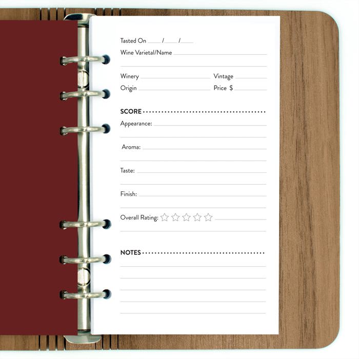 Personalized Wine Tasting Notes Wood Journal